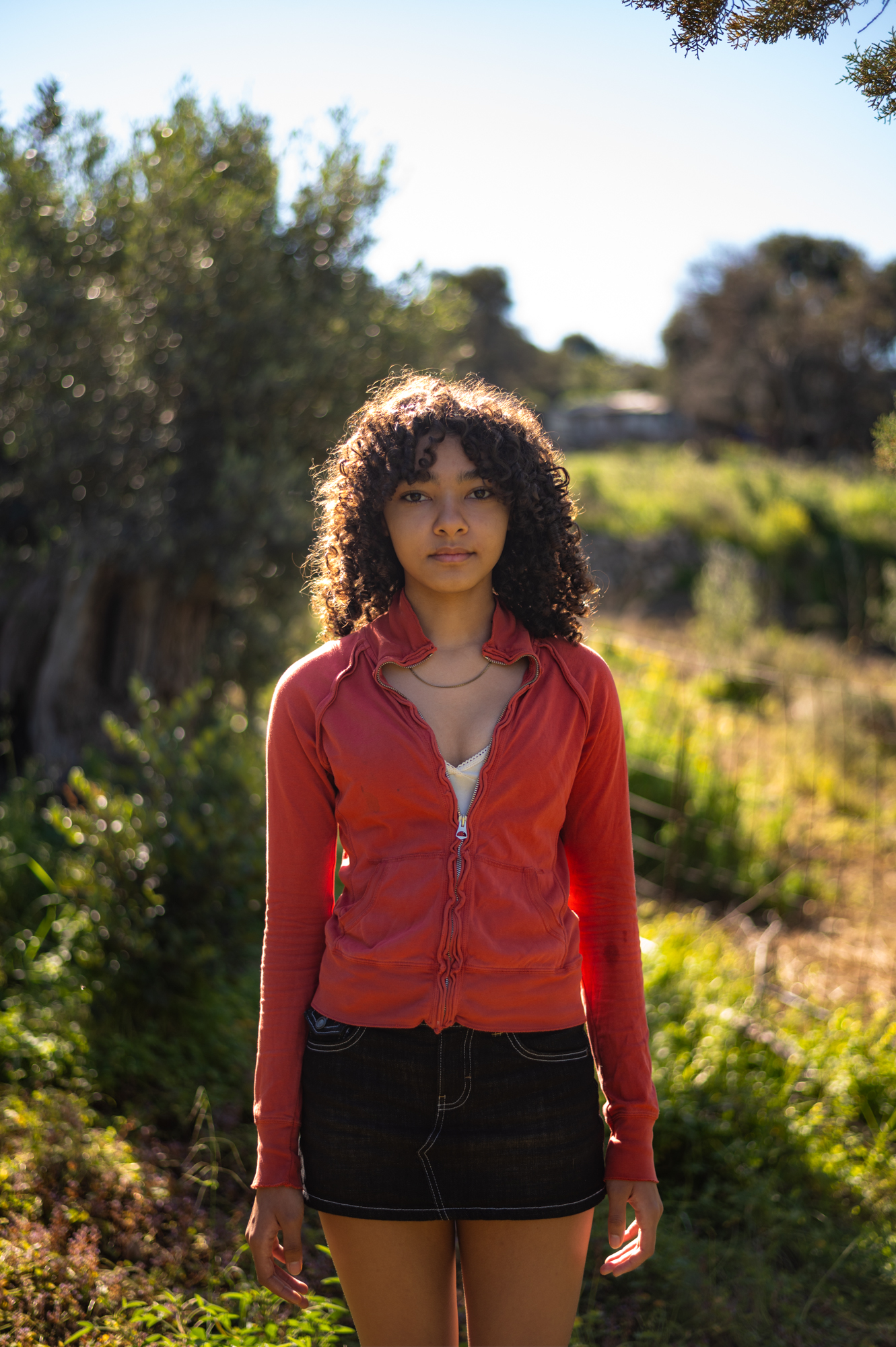 Portrait in an olive grove at golden hour, Crete